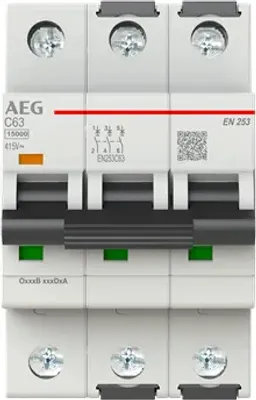 Produktbild von BUSCH JAEGER Sicherungsautomat EN253C63 C 25kA 63A 3P