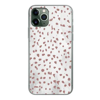 Produktbild von MuchoWow® Handyhülle Schutzhülle Hülle für iPhone 11 Pro Polka dots - Braun - Weiß Silikon Softcase Handy Hülle - Handy