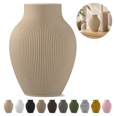 Image de Vase décoratif Tayo — 18 cm, en PLA, pour fleurs séchées – Beige
