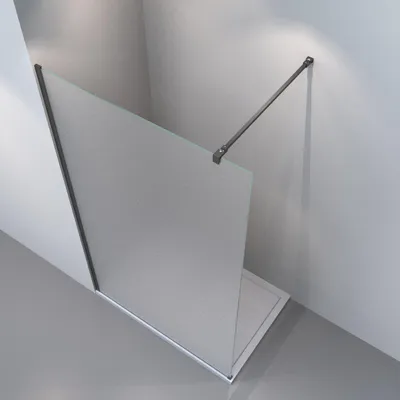 Produktbild von Duschwand, Glaswand  90 100 120 cm, H:200 cm, 8 mm Vollsatiniert +Nanobeschichtung, Milchglass