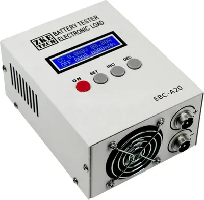 Produktbild von Batterie-Kapazitätstester - EBC-A20 - Für Lithium- und Bleiakkus - LCD-Display - Ladestrom 0,1–5 A - 85 W - 19–20 V DC - Schwarz