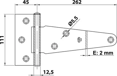 Produktbild von AMIG T-Scharnier 550, 250 schwarz (4876)