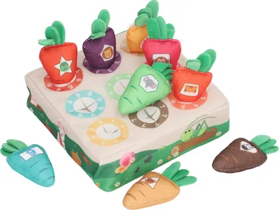Imagen del producto de Muñeco de zanahoria para extraer, juego de clasificación de peluche con temática de huerto de rábanos con números de colores que coinciden, ideal para la interacción infantil, con los números del 1 al 9