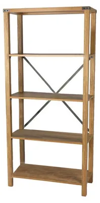 Image de Bibliothèque avec 5 étagères "Jane" - Marron - L 76 x l 35 x H 163 cm