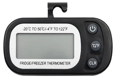 Kühlschrankthermometer digital, -20°C bis 50°C, wasserdicht, mit Haken, weiß
