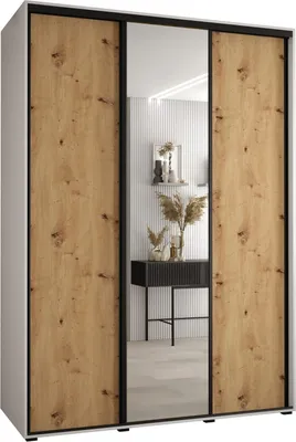 Produktbild von MEBLE KRYSPOL Davos 3 Schrank, drei Türen - 235,2x170x60 cm - Weiß Artisan Schwarz