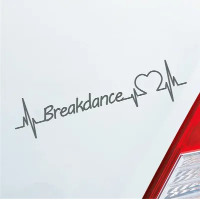 Produktbild von Auto Aufkleber Breakdance Herzschlag Tanzen Musik Rhythmus Sport Liebe 19x19 cm Grau Sticker Heckscheibenaufkleber