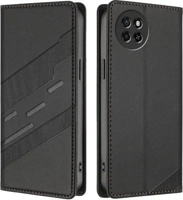 Image de Etui pour itel S23, étui en cuirPolyuréthaneavec fente pour carte et fonction stand Schwarz
