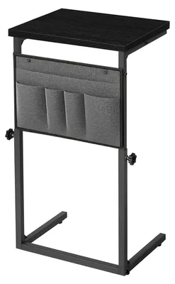 C-förmiger Beistelltisch, höhenverstellbar 50–75 cm, schwarz
