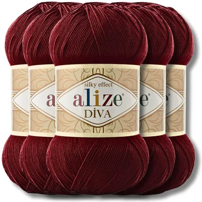 Produktbild von Alize 5x 100g Diva Wolle, Uni, Häkeln, Stricken (57)