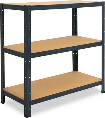 Produktbild von shelfplaza® HOME 90x80x40cm Schwerlastregal anthrazit / Metallregal mit 3 Böden / als Kellerregal, Garagenregal, Werkstattregal oder Lagerregal / Steckregal Metall mit 175kg Tragkraft