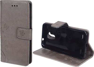 Produktbild von Schutz Hülle Blumen für Handy ZTE Blade V7 Lite Grau