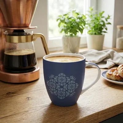 Imagen del producto de Taza de cerámica azul "Majolika" de Florina, 500 ml, modelo NBC