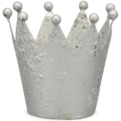 Image de Couronne Présentoir photophore Couronne décorative argentée Ø 13x13 cm