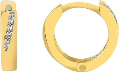 Produktbild von 333/- Gold "Venla" Klapp-Creolen, Zirkoniabesatz, Gelbgold, 8 Karat