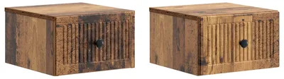 Immagine prodotto di Mobiletto da notte a muro 2 pcs Legno antico 33 x 34,5 x 20 cm