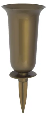 Produktbild von Grabvase Kunststoff - gold - H32 cm - Grabschmuck - Blumenvase fur Gedenkstatte/friedhof