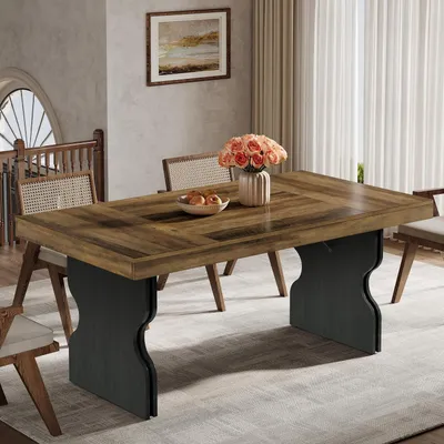 Produktbild von Esstisch rechteckig 160 cm rustikal MDF Eiche für 4-6 Personen
