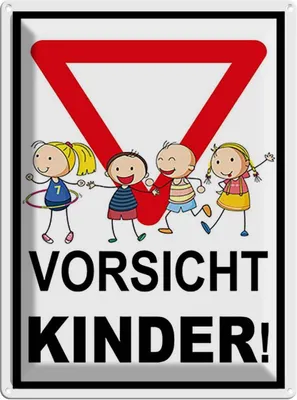 Produktbild von vianmo Blechschild 40x30 cm Vorsicht Kinder Warnschild Hinweisschild Sicherheit