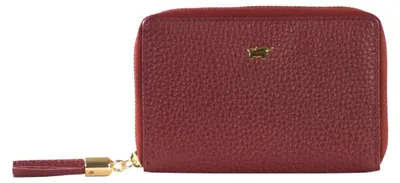 Image de Portefeuille ALESSIA, modèle à fermeture éclair, rouge, pour femmes, en cuir, avec 4 compartiments pour cartes