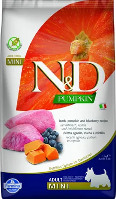 Obrázok produktu pre Farmina N&D 2, 5kg Adult Mini Lamm, Kürbis & Heidelbeere