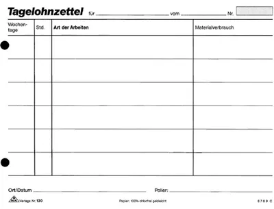Produktbild von RNK Tagelohnblock A5 100Bl quer