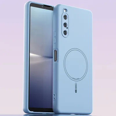 Image de Etui magnétique pour Sony Xperia 10 V, compatible MagSafe, silicone liquide, résistant aux chocs et aux rayures Bleu