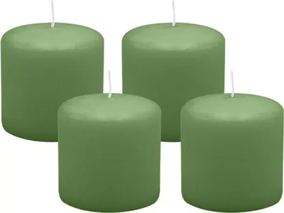 Produktbild von 4er Set Adventskranzkerzen Grün Ø 60 x 80 mm