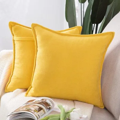 Obrázek produktu pro Ibenzoa® Sada 2 kusů povlaků na polštáře z mikrovlákna, 65 x 65 cm – měkké povlaky na polštáře vyrobené ze 100% polyesteru se skrytým zipem, vhodné do obývacího pokoje a ložnice