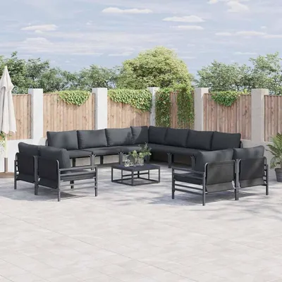 Productafbeelding van Maison Exclusive - Tuinset met 12 stuks, zwarte stalen tuinstoelen