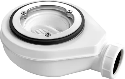 Produktbild von EMKE Dusche Ablaufgarnitur 90mm für Duschwanne mit Siphon Geruchsstop und Haarsieb ABS Duschablauf Extra Flach