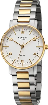 Zdjęcie produktu dla Regent metalowy zegarek damski kwarcowy srebrny złoty metalowa bransoleta D2URF1484