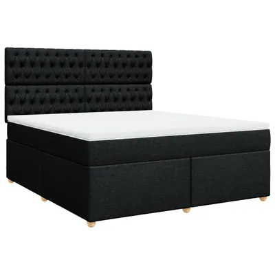 Produktbild von Boxspringbett mit Matratze Schwarz 180x200 cm Stoff