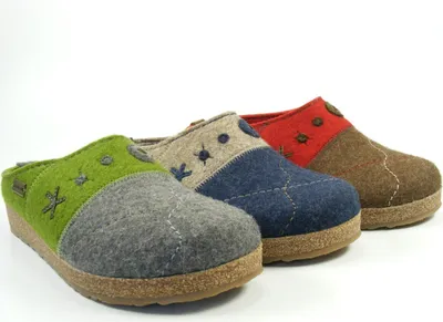 Produktbild von Haflinger Damen Hausschuh Pantoffel Wolle Grizzly Tristan 731040, Größe:41 EU, Farbe:Blau