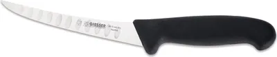 Produktbild von Giesser Messer Ausbeinmesser Fleischermesser rutschfest scharf Klinge gebogen - 15 cm, Stark mit Kullenschliff, Schwarz