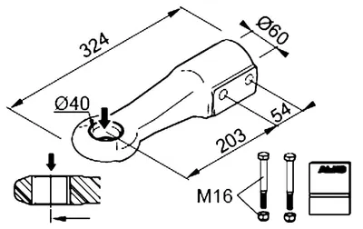 Obrázek produktu pro Tažné oko DIN 40 mm  Profi 2,8VB 351VB (na trubku 60 mm)