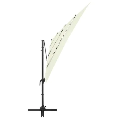 Zdjęcie produktu dla vidaXL Parasol z aluminiowym drążkiem 4-warstwowy w kolorze piaskowym 250x250 cm
