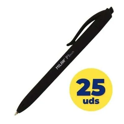 Zdjęcie produktu dla Długopis P1 Rubber Touch czarny (25szt) MILAN