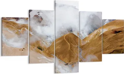 Produktbild von Bild auf Leinwand - Leinwandbild - 5 Teile - Berge Wolken Landschaft - 125x70cm - Wand Bild - Wanddeko - Wandbilder - Leinwanddruck - Bilder - Wanddekoration - Leinwand bilder - EA125x70-4711