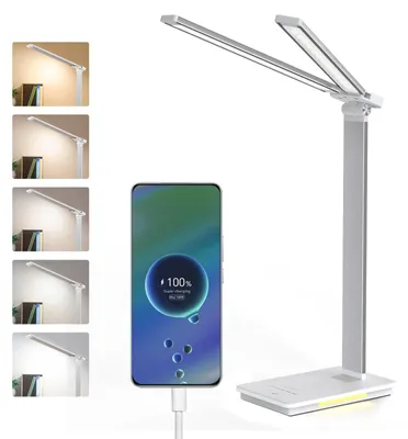 LED-Bürolampe, dimmbar, klappbar, 2000 mAh, USB-Port