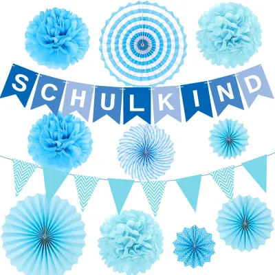 Productafbeelding van Decoratieset voor de schoolstart jongen, 12-delig