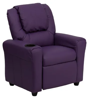 Kinderfauteuil mit Becherhalter, Lila Vinyl, 60,96 x 48,26 x 48,26 cm