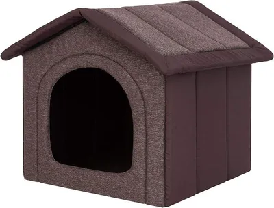 Zdjęcie produktu dla Budka dla psa, kryjówka dla psa, legowisko dla psa, dom dla psa, kryjówka dla kota, legowisko dla zwierząt, rozmiar XL - 60x55 cm, kolor: ciemnobrązowy