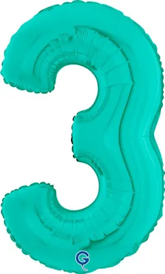Produktbild von Riesenzahl Folienballon 26"/66cm | Tiffany Zahl: 3