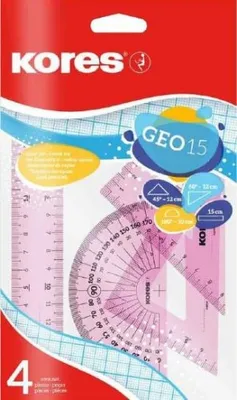 Obrázok produktu pre Kores geometry set GEO15 4-dielny náhodná farba (1 sada)