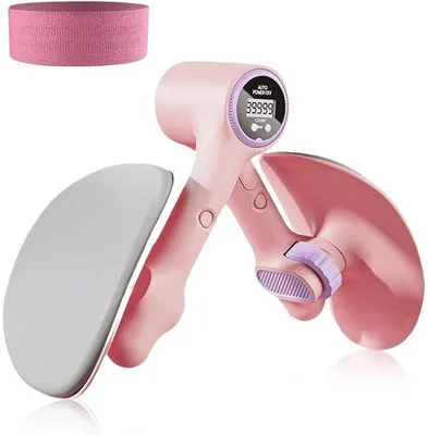 Produktbild von Beinentrainer: Beckenboden-Trainer für Frauen, Beinmuskeltrainer, Gesäß- und Beintrainer mit Zählfunktion, Trainingsgerät für die Beine für den Heimgebrauch, 76 cm rosfarbene Fitnessband, Beckenbodenmuskeltrainer, 360°