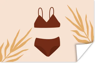 Produktbild von MuchoWow® Poster Sommer - Bikini - Blätter 60x40 cm - Schlafzimmerdekoration