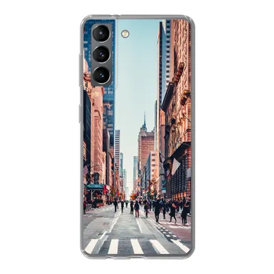 Produktbild von MuchoWow® Handyhülle Schutzhülle Hülle für Samsung Galaxy S21 Veteranenparade in New York Silikon Softcase Handy Hülle - Softcase