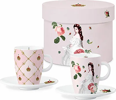 Produktbild von PPD Sisi and Vienna E-Cup, 2er Set, Espressotasse, Espresso Tasse, in Geschenkbox, New Bone China, 80 ml, 162902344
