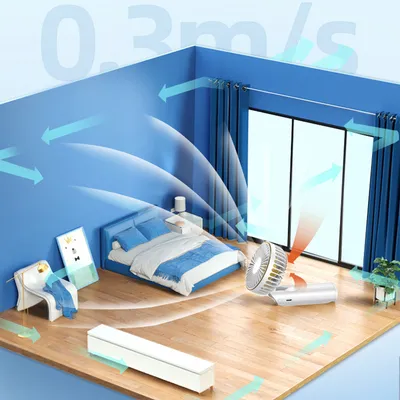 Produktbild von Handventilator, kleiner Ventilator zum Umhängen am Hals, faltbar, mit drei Geschwindigkeitsstufen, schwarz